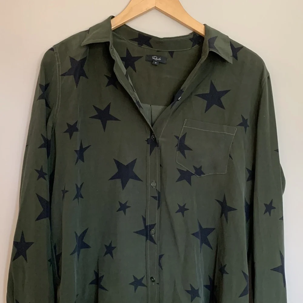 Rails 100% Silk Star Blouse XS - Picture 2 of 6
